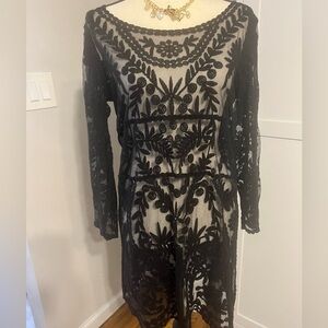 Sophisticated Black Long Sleeve Sheath Dress for Night Out